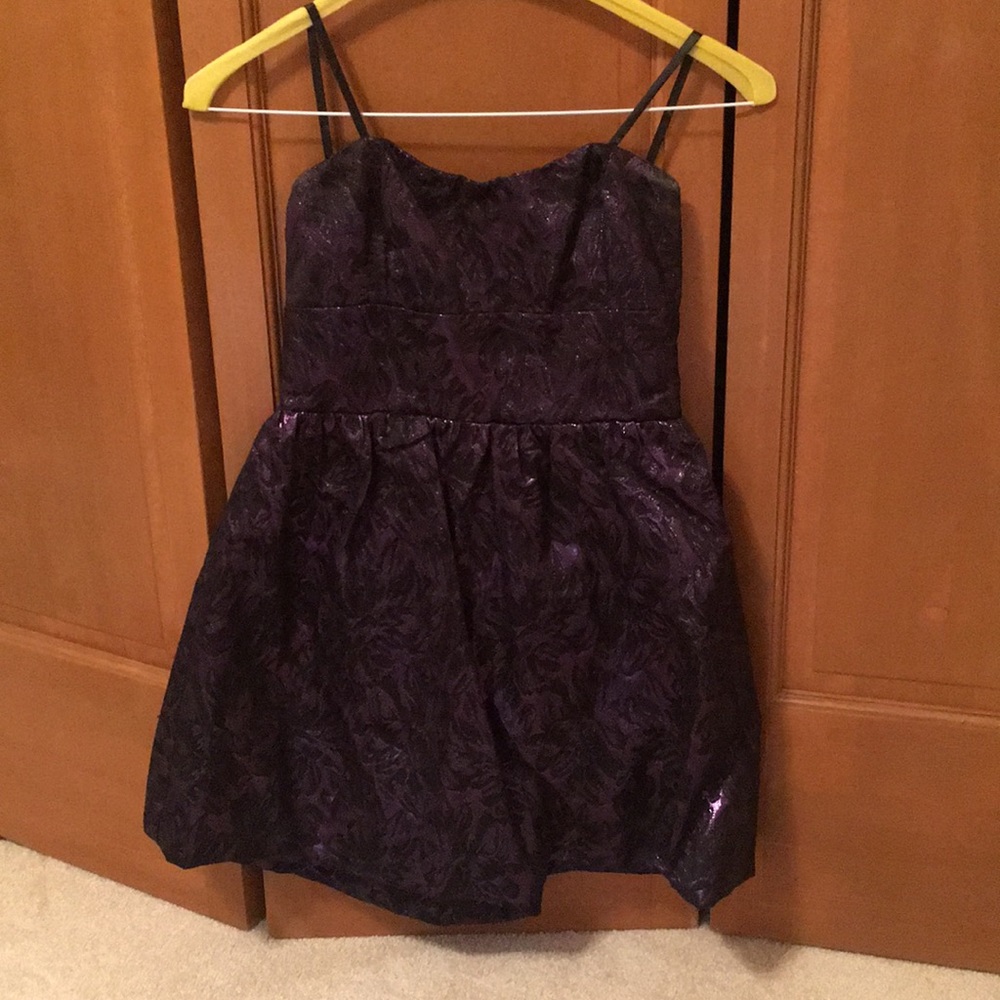 Dark purple and black strapless dress